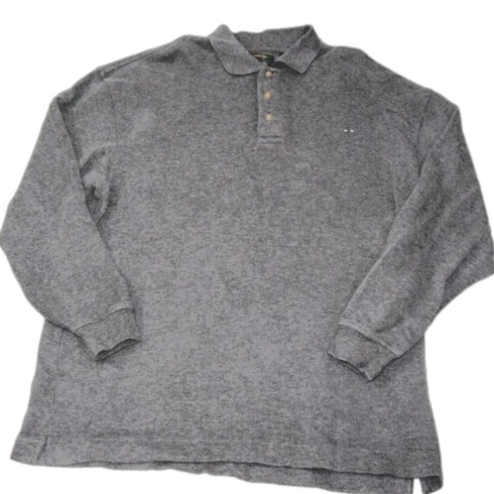 Alexander Julian Colours Men's Gray Partial Button Front Cotton Sweater Size XL